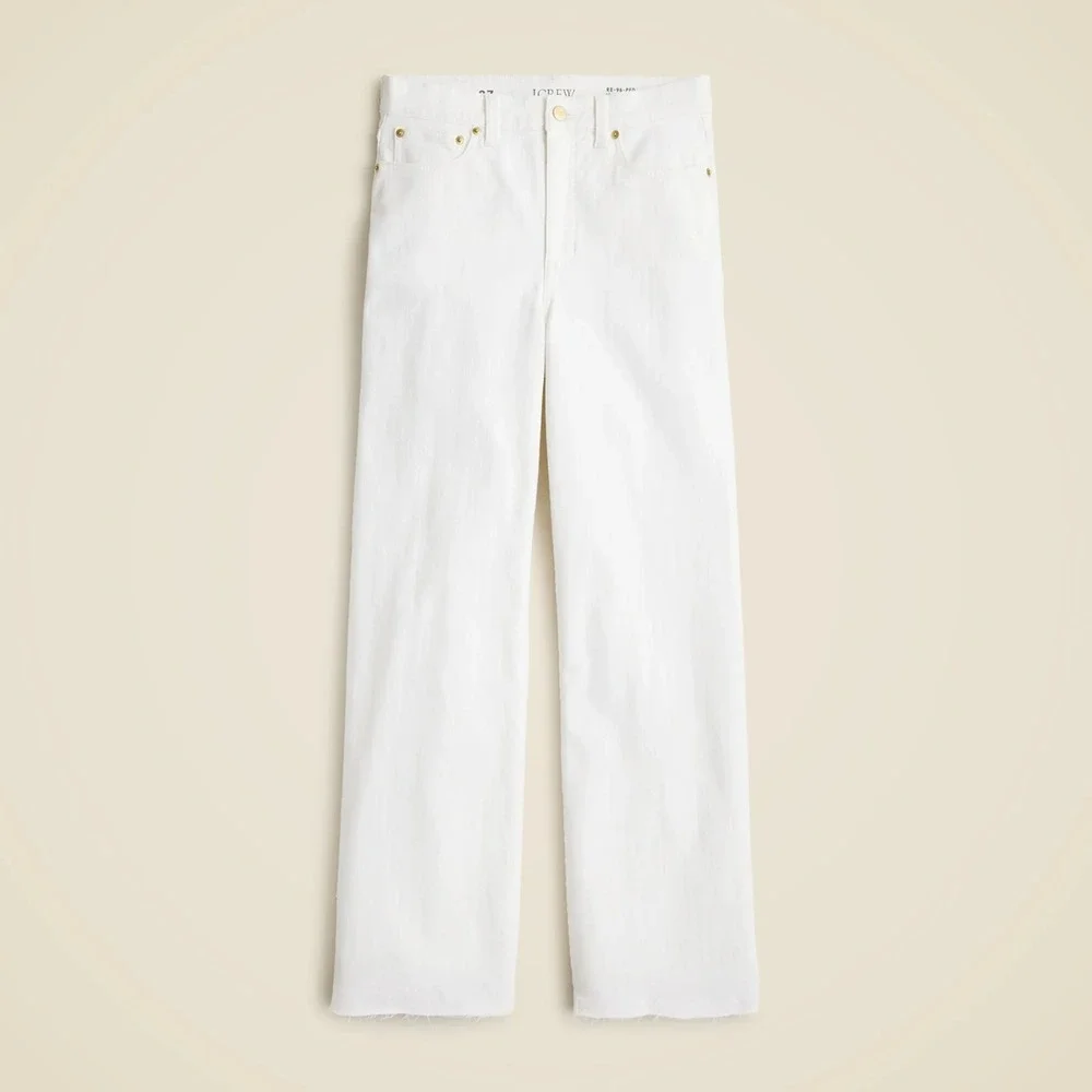 J. Crew 96 Slim Wide Jean Womens 27 White Boho Nautical Indie‎ Preppy Street NWT